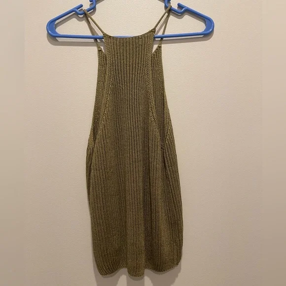 Boutique green sweater tank large - Picture 3 of 4